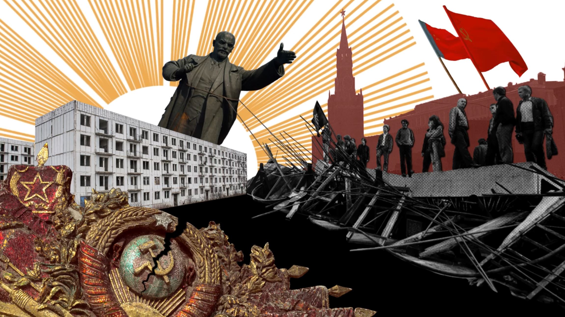 Digital Collage that depicts the fall of the Soviet Union
