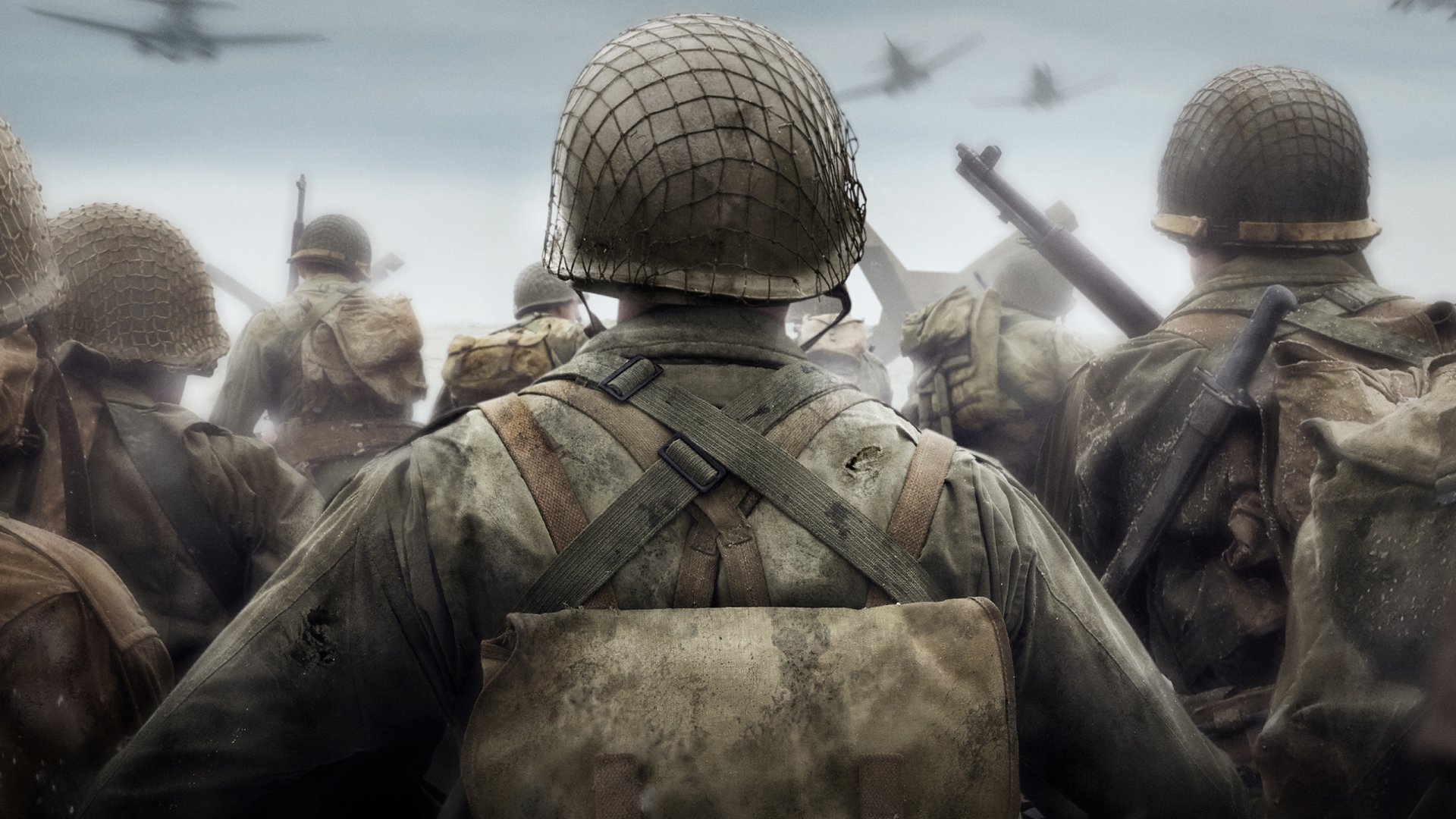 Back of heads of military soldiers