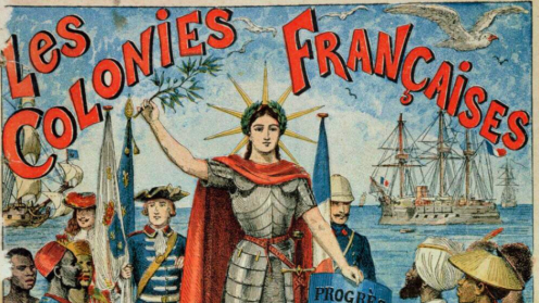 A propaganda poster proclaiming the merits of French colonialism, 1900